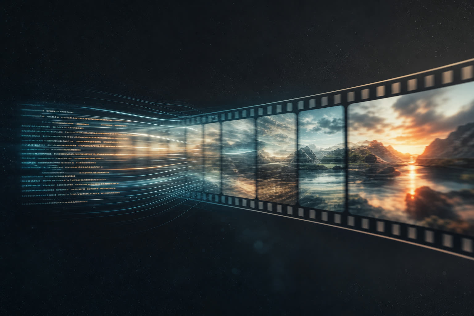 OpenAI Sora text-to-video AI generating cinematic scenes for business marketing and creative production.
