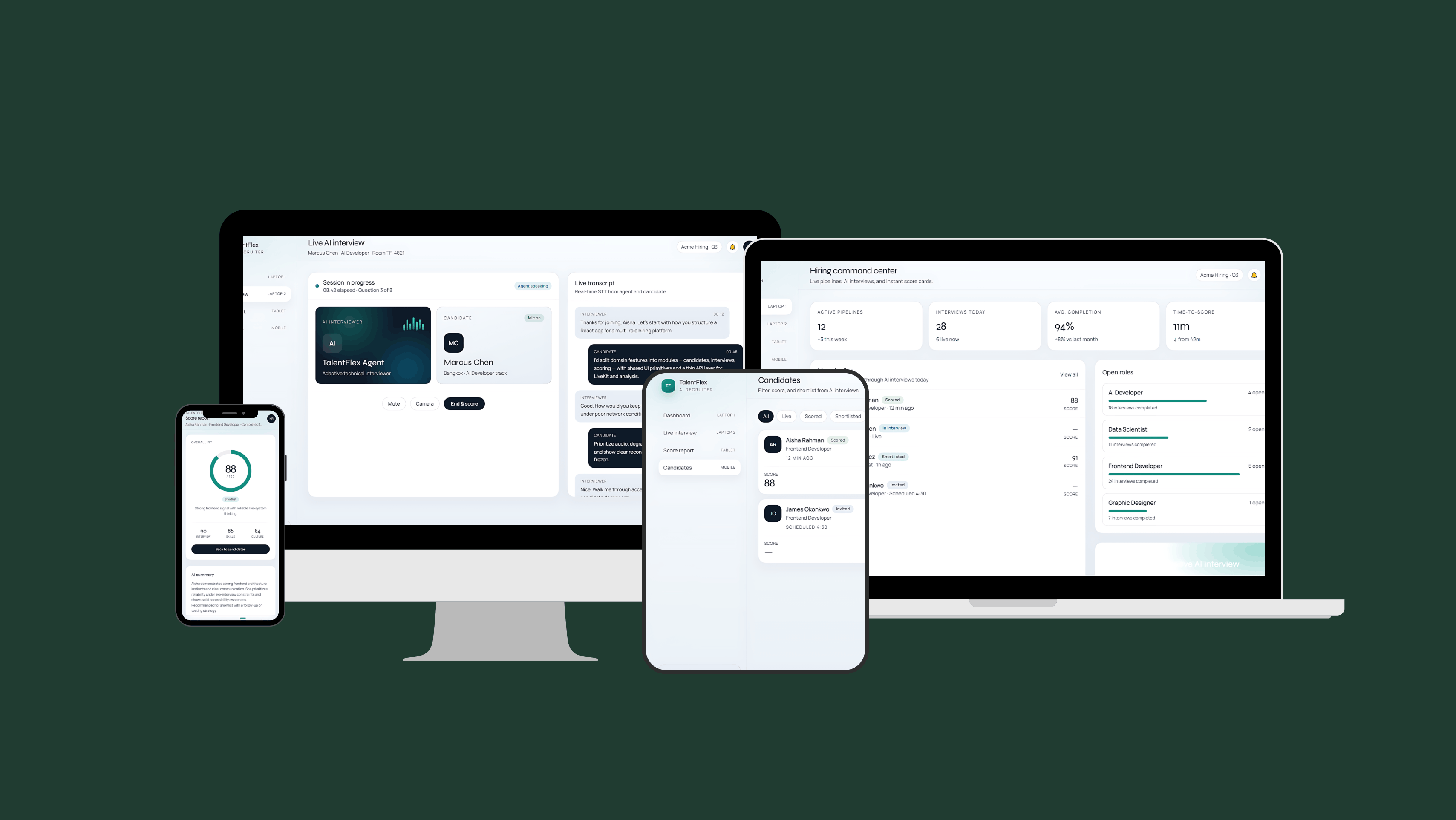 AI Recruiter product UI