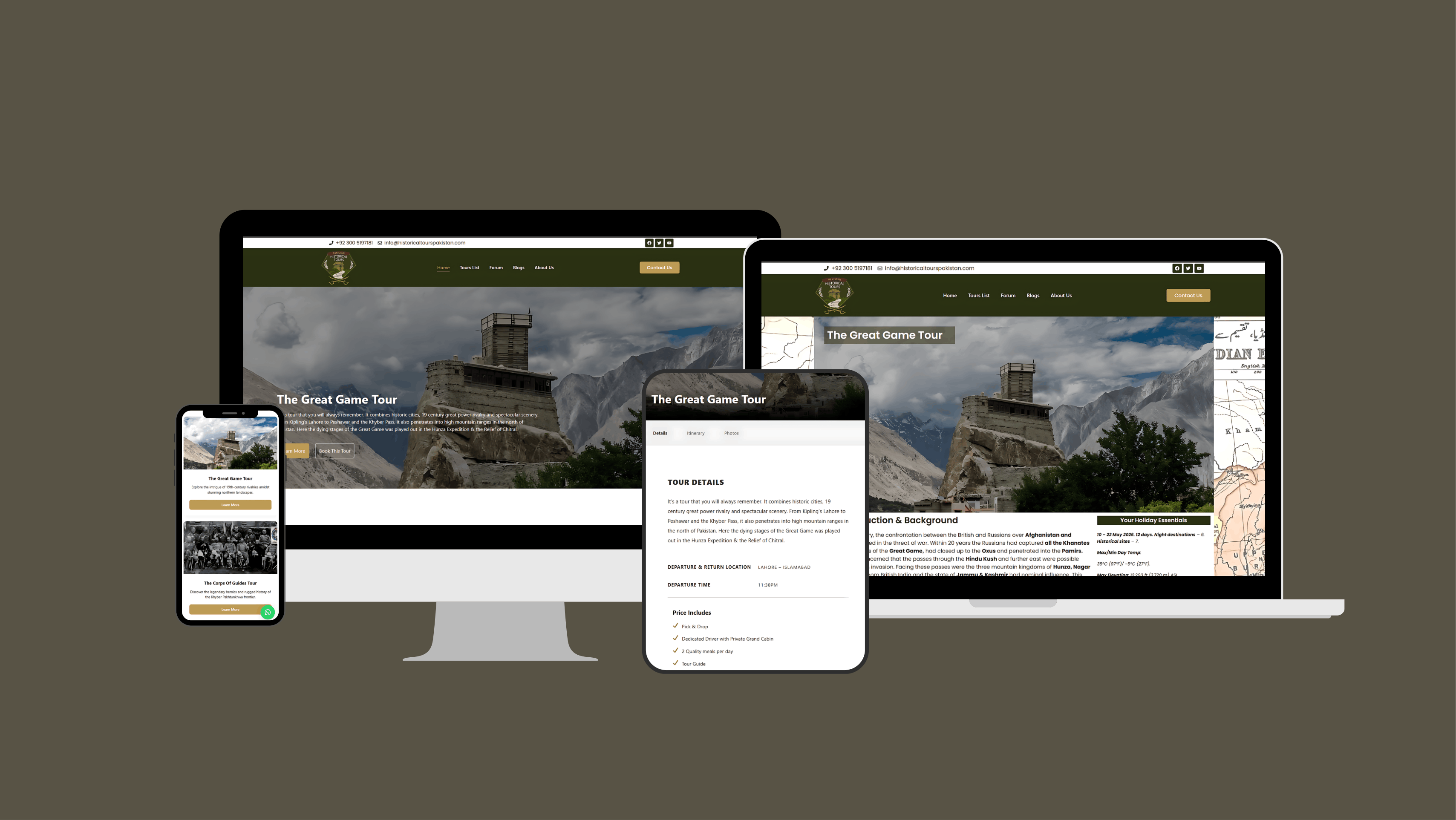 Historical Tours Pakistan website