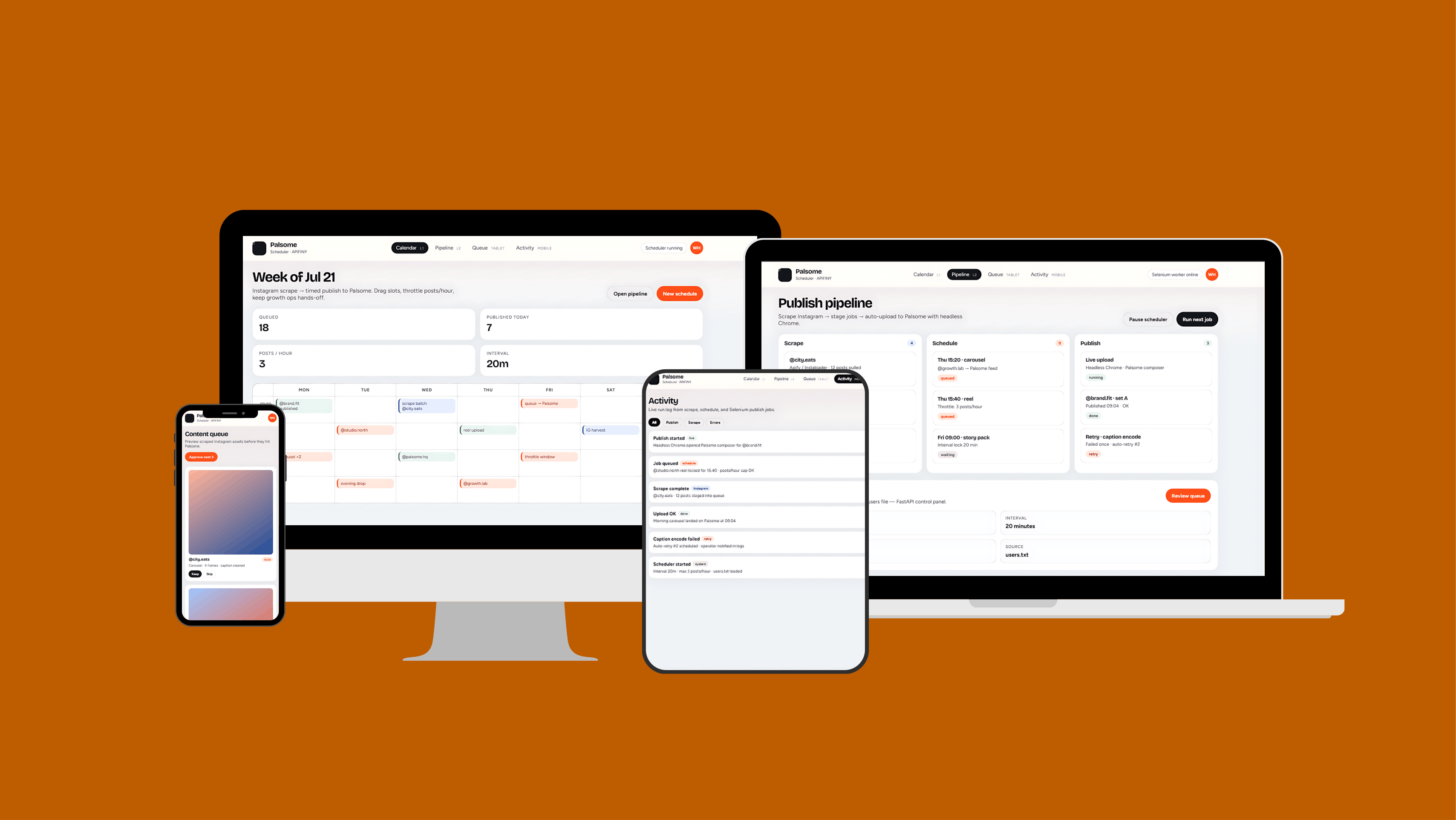 Palsome Scheduler product UI